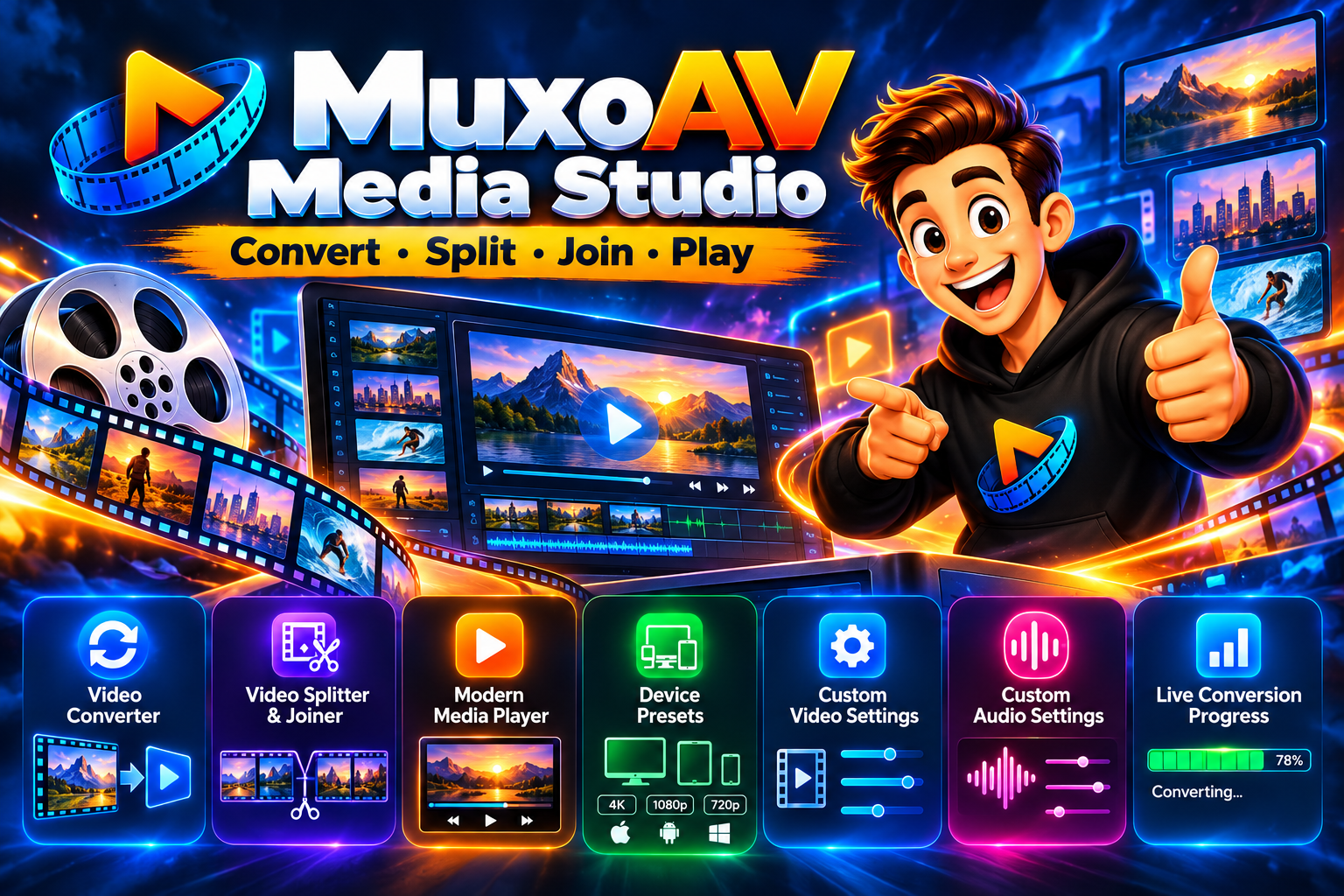 MuxoAV Video Converter/Joiner/Splitter